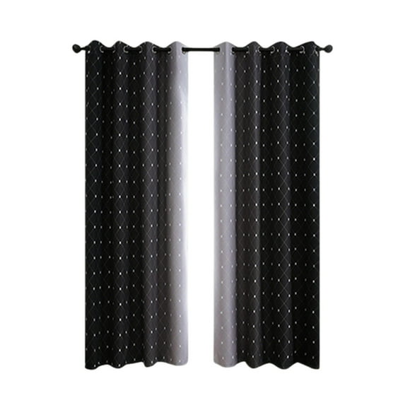 L-93 Black Blackout Curtains Set Of 2 Panels 95X52 Inches Thermal Insulated Sun Blocking Window Drapes For Bedroom Living Room Noise Reducing Room Darkening Window Cover