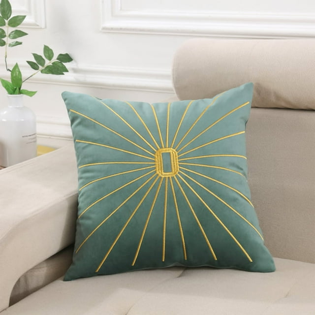 Wzzjkit Solid Color Pillow Nordic Embroidery Office Chair Back Cushion Pillow