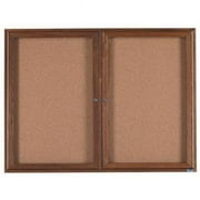 Aarco Products WBC3648R 48 in. W x 36 in. H Enclosed Bulletin Board - Walnut