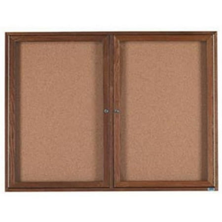 Aarco Products WBC3648R 48 in. W x 36 in. H Enclosed Bulletin Board - Walnut
