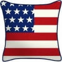 Jordan Manufacturing 18" x 18" Red, White and Blue Flag Outdoor Throw Pillow (2-Pack)
