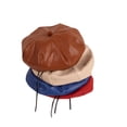 thumbnail image 7 of Faithtur Children Beret Hat Girl Boy Leather Drawstrings Solid Octagonal Hat, 7 of 7