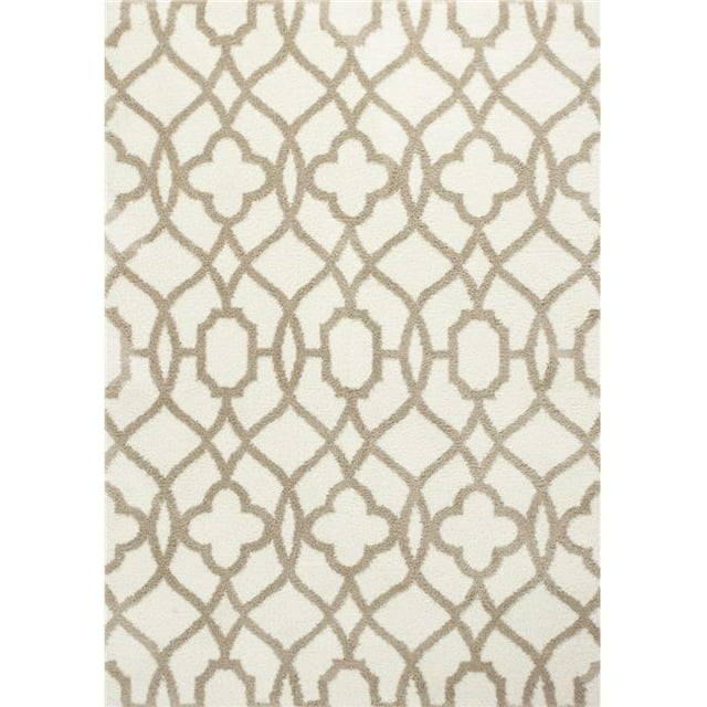 HomeRoots 353037 5 Pi 3 Po x 7 Pi 7 Po Tapis de Table en Microfibre Ivoire et Beige