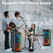 JYX Large Party Speaker, Big Outdoor Speaker Bluetooth with Dj Lights, Powerful Deep Bass for Outdoor Backyard Party