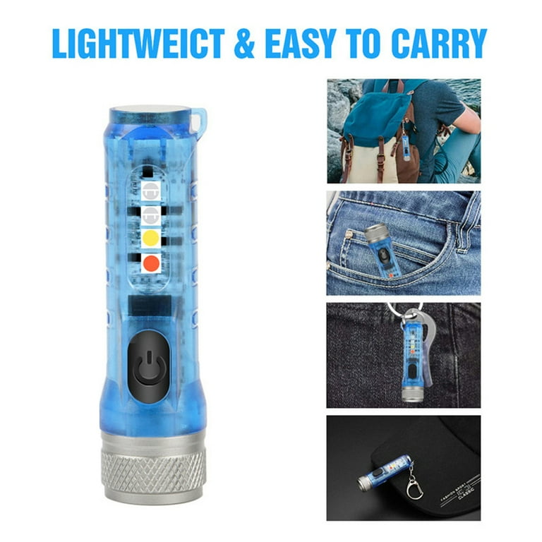 TureClos Mini LED Flashlight Outdoor Camping Hiking Walking Portable Pocket Hand Torch with Key Ring, Silver Grey TureClos Mini LED Flashlight Outdoor Camping Hiking Walking Portable Pocket Hand Torch with Key Ring, Silver Grey
