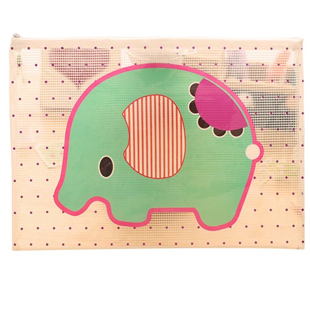 Whataatahia Elefante Estilo De Dibujos Animados Borrador De Lápiz Transparente Organizador De Almacenamiento Bolsa De Papelería para Estudiantes L