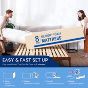 MLILY Ego White 8 inch Twin Size Memory Foam Mattress, Bed in a Box, Medium Firm