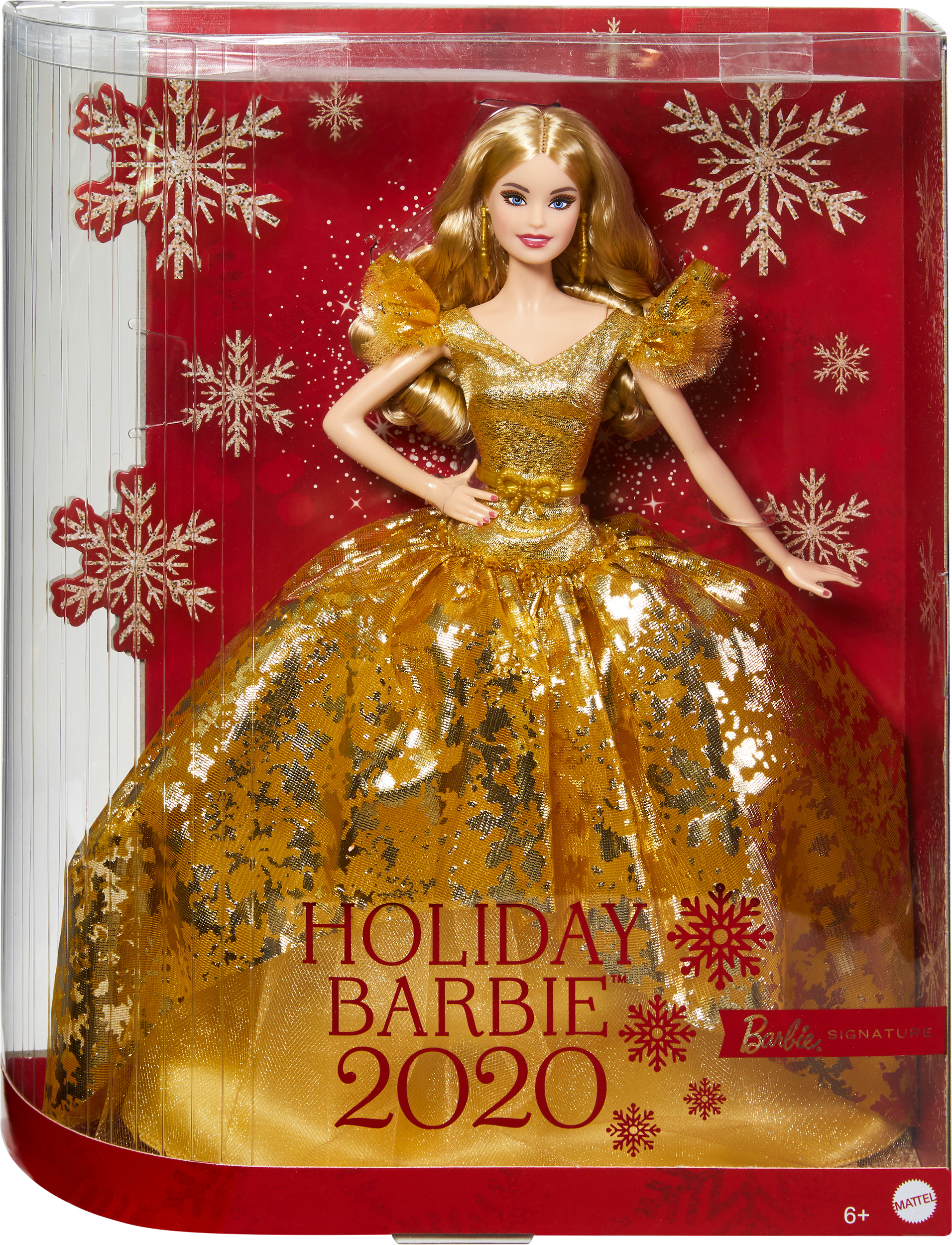 Barbie Signature 2020 Holiday Barbie Doll (12-inch Blonde Long Hair) in Golden Gown - image 3 of 8