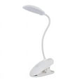 thumbnail image 1 of Lámpara de lectura LED - Lámpara de mesa recargable con clip y cable USB, color blanco, 1 of 5