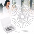 thumbnail image 1 of Billuyoard 100 piezas de ropa DIY artesanía costura perla cabeza alfiler joyería hacer tejer costura costura sastre profesional Artesanía, 1 of 6