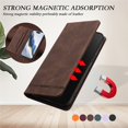 thumbnail image 5 of Magnetic Phone Case For iPhone 16e 6.1-inch with RFID Blocking,Magnetic Closure,Card Slots,Cash Slot,Kickstand,Shockproof Flip Folio Protective Phone Case,Brown,For iPhone 16e, 5 of 10