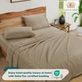 thumbnail image 3 of 1000 Thread Count Bed Sheet Set, Sateen Weave Luxury Deep Pocket Sheet Set, Premium Hotel Quality Sheet Set, Egyptian Cotton Blend King Sheet Set - Taupe, 3 of 9
