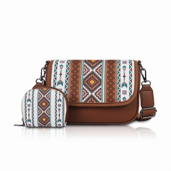 Women's Crossbody Bag Set, Bohemian Shoulder Bag and Purse, Fringe Zipper Crossbody Bag