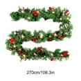 thumbnail image 3 of Zawou 270cm Artificial Green Christmas Vines Garland with Pine Cones and Red Berries, Non-Lit Indoor and Outdoor Holiday Decoration, 3 of 6