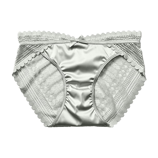 Gibobby Calzoncillos de encaje para mujer Calzoncillos de malla de cintura para mujer Bragas de ropa interior de de algodón de color sólido(Verde,G)