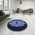 thumbnail image 3 of Ahgly Company Indoor Square Patterned Night Blue Area Rugs, 3' Square, 3 of 6