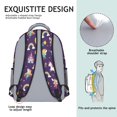 thumbnail image 5 of Princess and Castle Purple Pattern Backpack for School, Cute School Bag with Adjustable Shoulder Straps and Padded Back, 15.3"x11"x6.7", 5 of 5