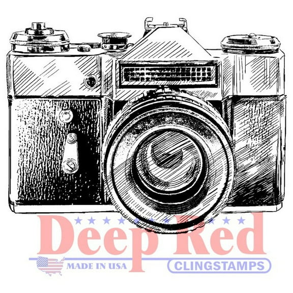 Deep Red Cling Stamp 2.1"X1.6"-Vintage Camera