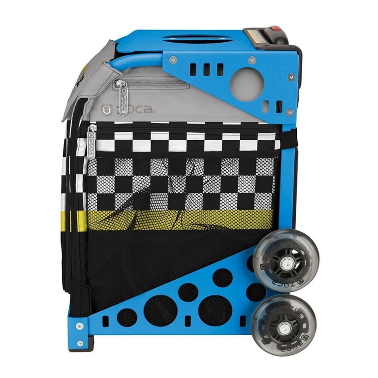 ZUCA Sk8ter Block Sport Bag, Blue Frame, Flashing Wheels, Durable