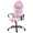 Pink, variant on DELMANGO Ergonomic Racing Style Gaming Chair, Swivel PU Leather with Footrest and Lumbar Support, Red