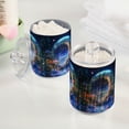 thumbnail image 2 of Yayeee 2 Pack Qtip Holder Bathroom Cotton Swab Canister with Lid Clear Dispenser Set, Beautiful Floral Moon, 2 of 6