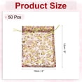 thumbnail image 2 of Uxcell Organza Bag, Sheer Flower Heart Mesh Bags Drawstring Gift Bags Bulk Party Favor Bag Jewelry Pouches Red-Gold 4" x 5", 2 of 6