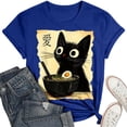 thumbnail image 4 of Graphic Tennis Tees for Women Cat Ramen Graphic Tee for Women Funny Anime Cat Tee Featuring Playful Design Comfortable Fit Blue XXL, 4 of 4