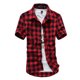 thumbnail image 1 of Txlixc Camisa de manga corta a cuadros para hombres Txlixc moda, 1 of 4
