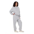 thumbnail image 3 of Forever 21 Women's Heather Grey Loungewear Cropped Hoodie, Elastic Hem Design for Cozy Lounging, XS, 3 of 6