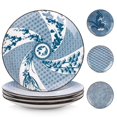 thumbnail image 1 of YYHY Blue Porcelain Salad Plates Set of 4, Dishwasher & Microwave Safe, 10 Inch Diameter, 1 of 7