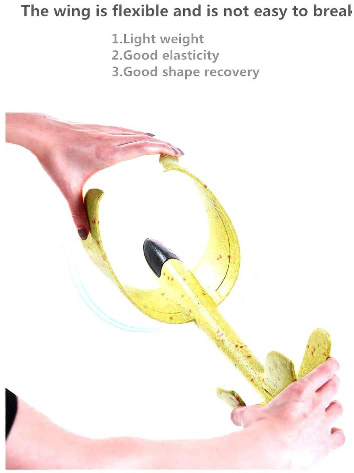 19" Manual Throwing Airplane, Fun, challenging, Outdoor Sports Toy, Model Foam Airplane, Excellent Gift for 3+ Year Childrens, Good for Remove Bad Habit of Mobile [4 Yellow Plane]