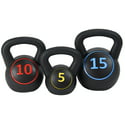 Elegainz Wide Grip 3-Piece Kettlebell Exercise Fitness Weight Set (30lbs)