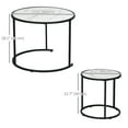 thumbnail image 3 of HOMCOM Ensemble de Tables Basses Rondes Gigognes, Tables Empilables avec Dessus en Faux Marbre, 3 of 10