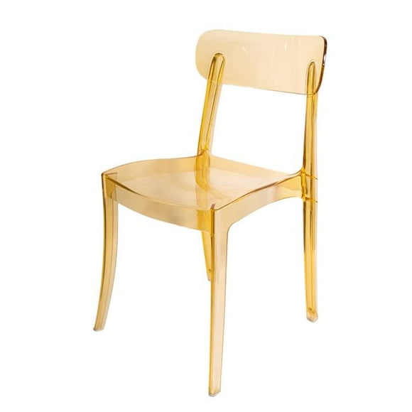 Commercial Seating RPC-Grace-GL-Web1 Grace Polycarbonate Dining Chair, Gold (Set of 1)