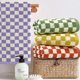 thumbnail image 4 of Xiao Hua Juego de toallas de baño a cuadros de 4 piezas, toalla decorativa suave para baño y spa de playa - 13 x 29 pulgadas, 4 of 5
