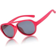 Kids Pilot Polarized Sunglasses TPEE Flexible Frame Glasses for Boys and Girls Age 3 to 7 K011