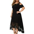 thumbnail image 2 of LilyLLL Plus Size Womens Short Sleeve Cold Shoulder Sundress Gothic Lace Fancy Dress, 2 of 5