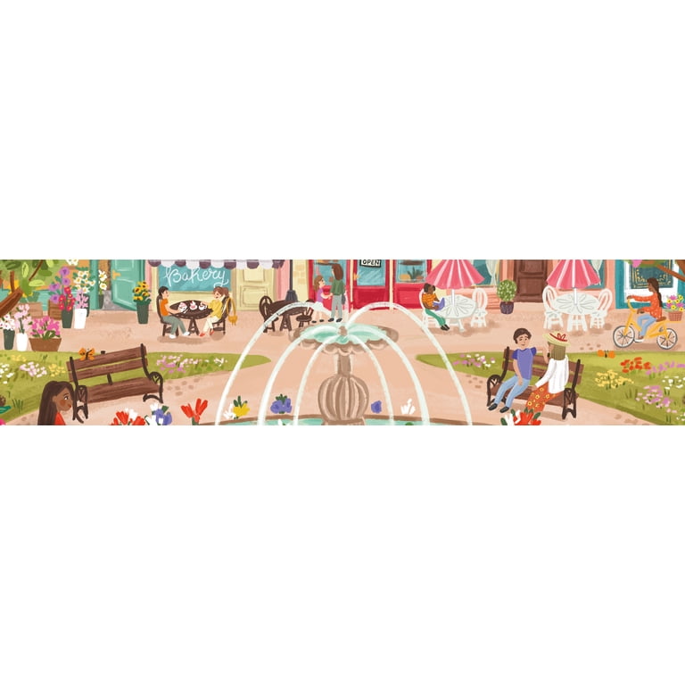 Ceaco Olivia Gibbs Town Park Jigsaw Puzzle - 300 Piece Colorful Art Puzzle, 24x18 Inches, Made In USA