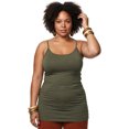 thumbnail image 4 of Emmalise Women's Basic Long Camisole Adjustable Strap Cami, Olive, 4 of 9