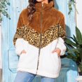 thumbnail image 2 of Veste d'Hiver pour Femmes Décontractée à Capuche à Fermeture Éclair Color Block Chaude Ample Manteau Blouse Confortable, 2 of 8