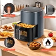 thumbnail image 2 of Plum Chef 6.3-Quart Air Fryer with Viewing Window, 12-in-1 Digital Touchscreen Cooker, Square Non-Stick Basket, 400°F, Gray, 2 of 6