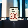 thumbnail image 3 of BTFSigns 8" x 12" Speed Limit 200 Aluminum Sign - Retro Red Black Road Metal Sign Funny Garage Man Cave Decor, 3 of 4