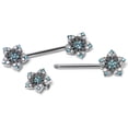 thumbnail image 4 of Body Candy 14G Womens Nipplerings Piercing 316L Surgical Steel 2Pc Opulent Flowers Nipple Ring Set 9/16", 4 of 8