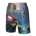 thumbnail image 4 of Vsdgher Pond Cute Axolotl Men's Beach Shorts, Surfing shorts, Swim trunks, Quick Dry Swim Trunks for Surfing Beach Fun -Small, 4 of 6