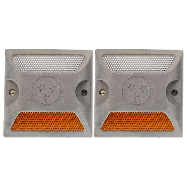 2 marcadores de carretera de aluminio reflectantes para entrada de vehículos, reflectores de emergencia para carretera.