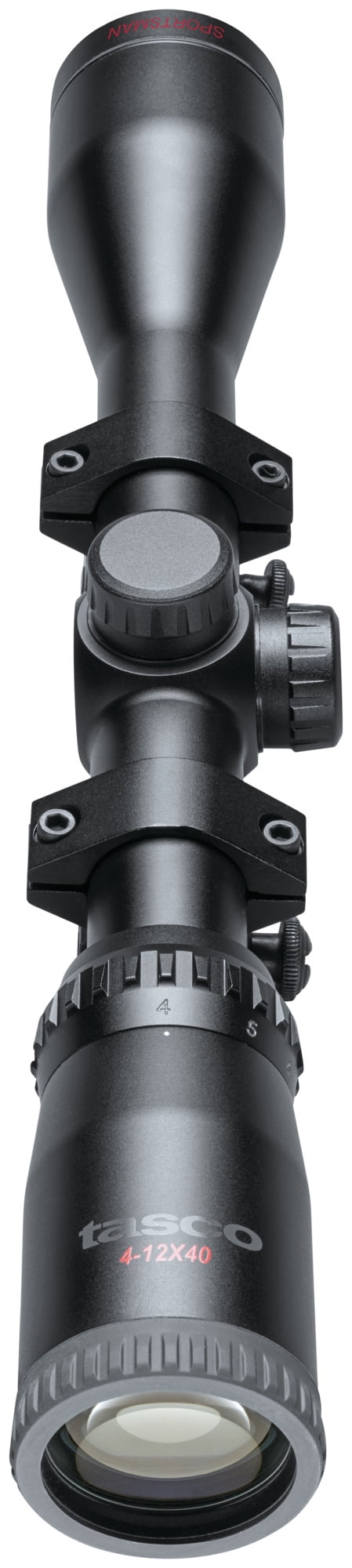 Tasco Sportsman 4-12x40 Riflescope, with Rings, Truplex Reticle, Black