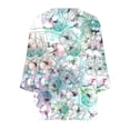 thumbnail image 6 of DeHolifer Women's Shirts Floral Printed 3/4-Sleeve V-Neck Button Down Casual Loose Shirts Tops Purple M, 6 of 6