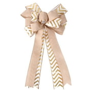RKSTN Christmas Decorations Christmas Large Bow Double-layer Linen Bow Christmas Tree Decoration Bow