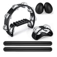 thumbnail image 3 of 6 Pcs Tambourines, Hand Held Half Moon Tambourine with Rhythm Sticks Egg Shakers Musical Percussion Instrument Set, 3 of 8