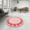 thumbnail image 3 of Ahgly Company Indoor Round Patterned Light Rose Pink Area Rugs, 6' Round, 3 of 6